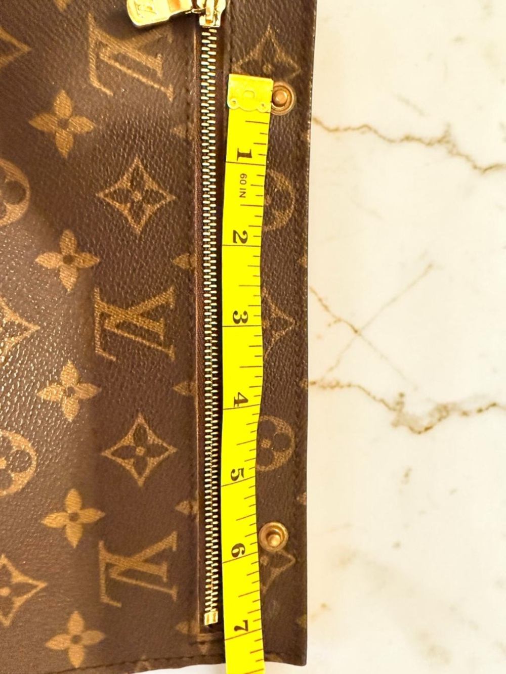 Louis Vuitton Brown Monogram Canvas Neverfull Pouch with Gold Hardware - Picture 9 of 9
